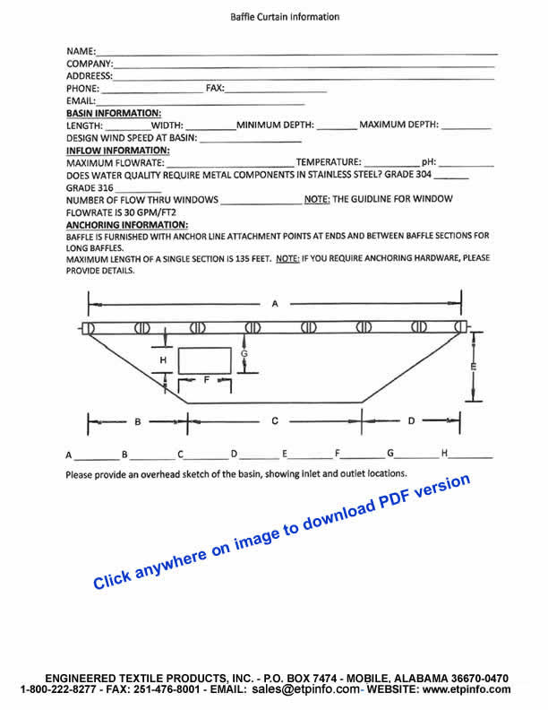 baffle curtain quote information